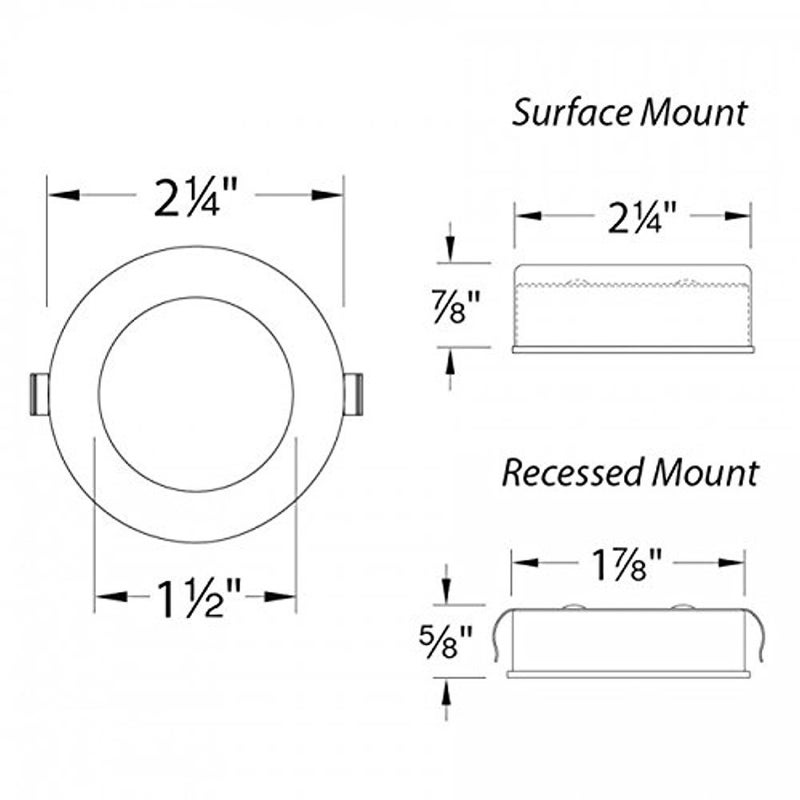 WAC Lighting HR-LED87-BN LED Round Button Lights, 3000K in Brushed Nickel Finish - Image 4